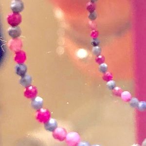 Genuine / Natural Ruby And Sapphire Beaded Hoops.… - image 1